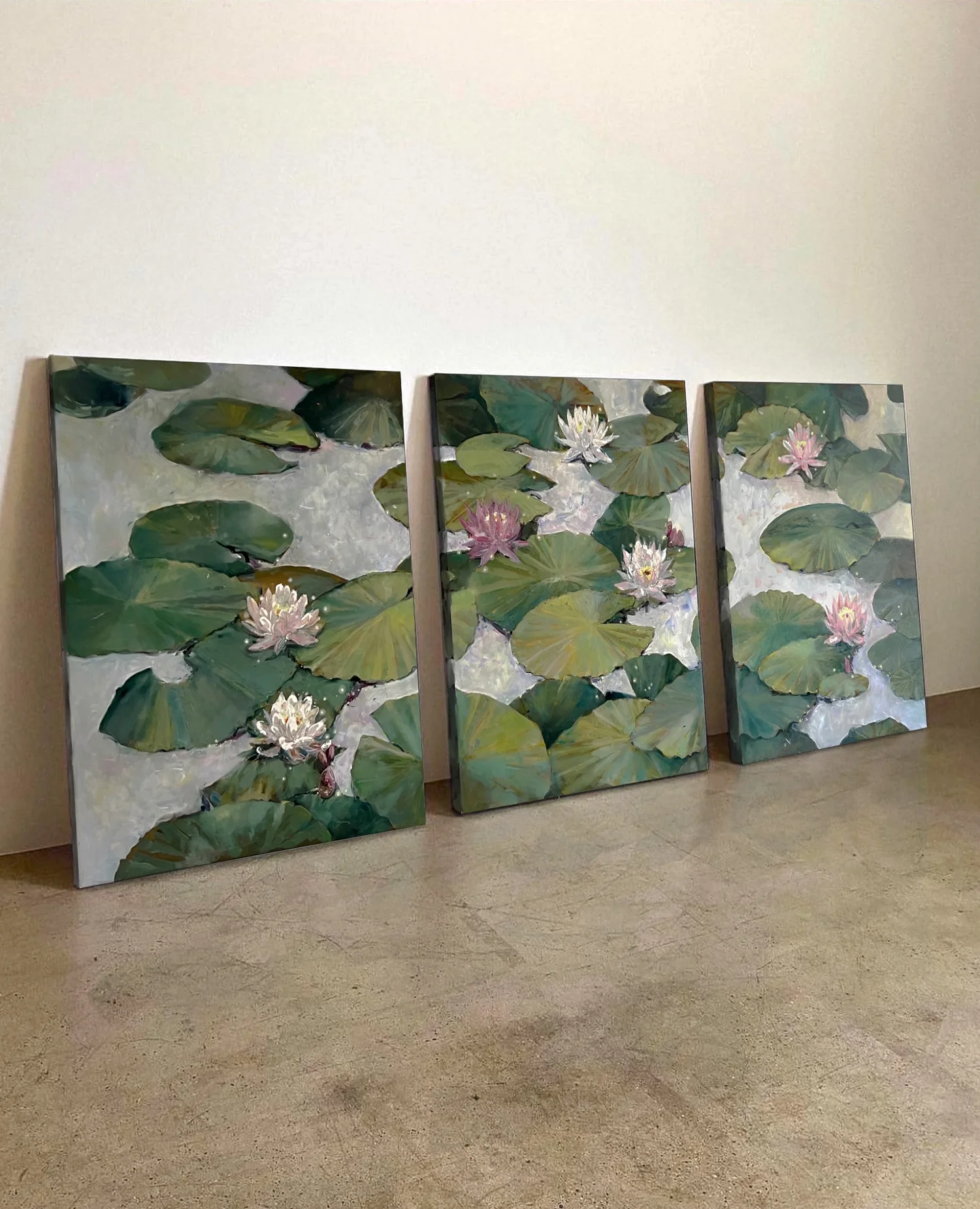 Three Piece Water-Lilies by Alina Grin